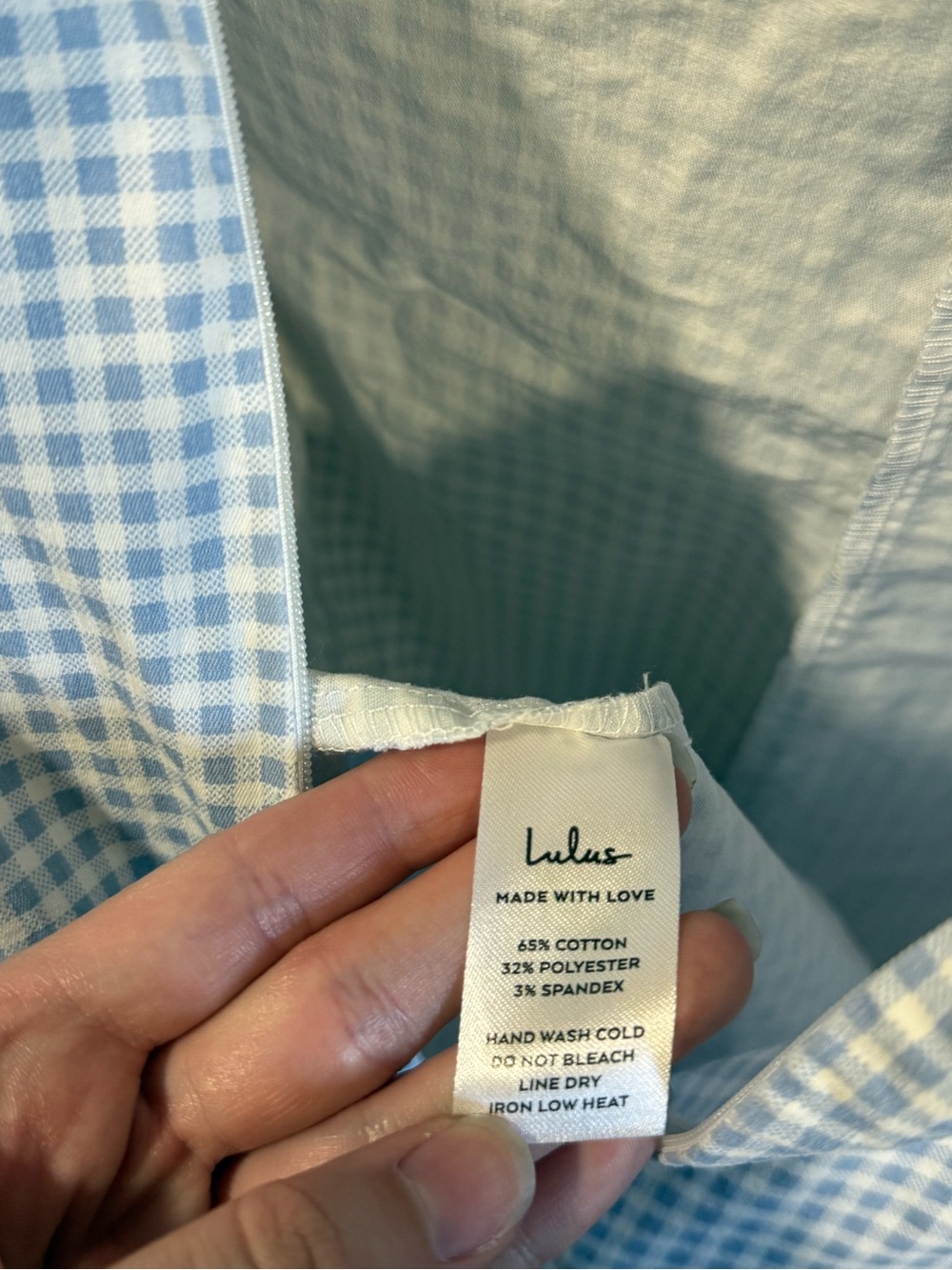 Lulus Blue Gingham Mini Dress | Cottagecore Prairie Style | Size Small - Picture 8 of 8